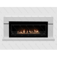 Каминный портал МДФ "LINDOS 1760" с биокамином Lux Fire "Фаер Бокс Вега-1" (белый)
