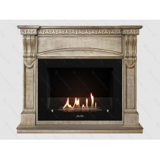 Каминный портал МДФ "Мюнхен 1250" с биокамином Lux Fire "Фаер Бокс 2 - 30" (бежевый)