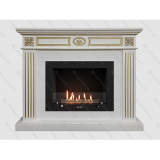 Каминный портал МДФ "Бьянка Люкс 1200" с биокамином Lux Fire "Фаер Бокс 3 - 30" (белый)